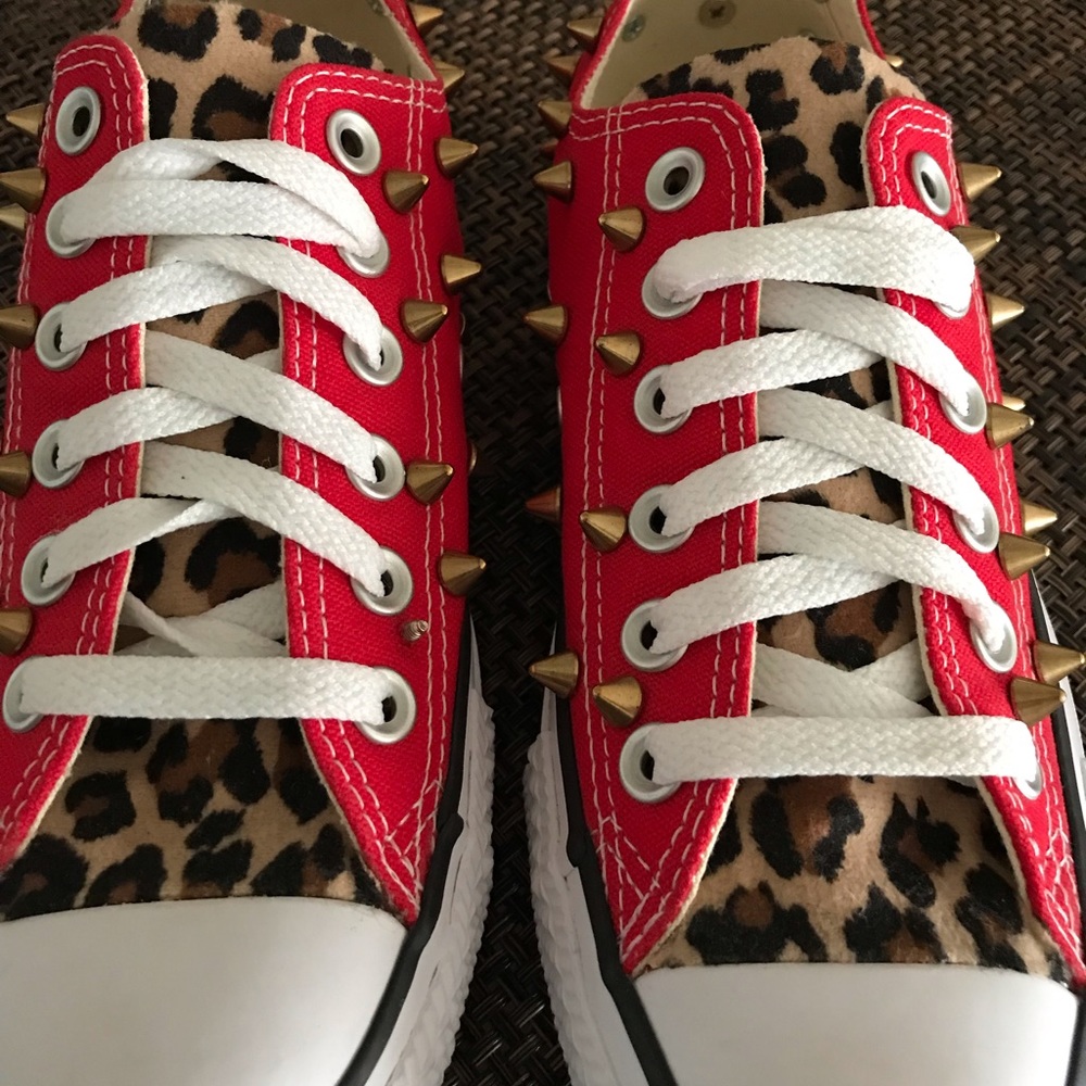 Leopard tongue, spiked Chuck Taylor Converse